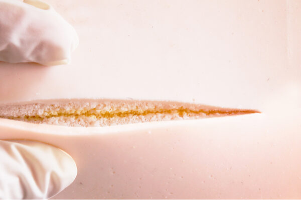 Three-layer skin for suturing